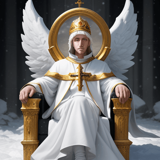 AI generated: He is seated on the sublime throne, Angels and Elders saying: Holy Holy Holy, His eyes are shining, ...