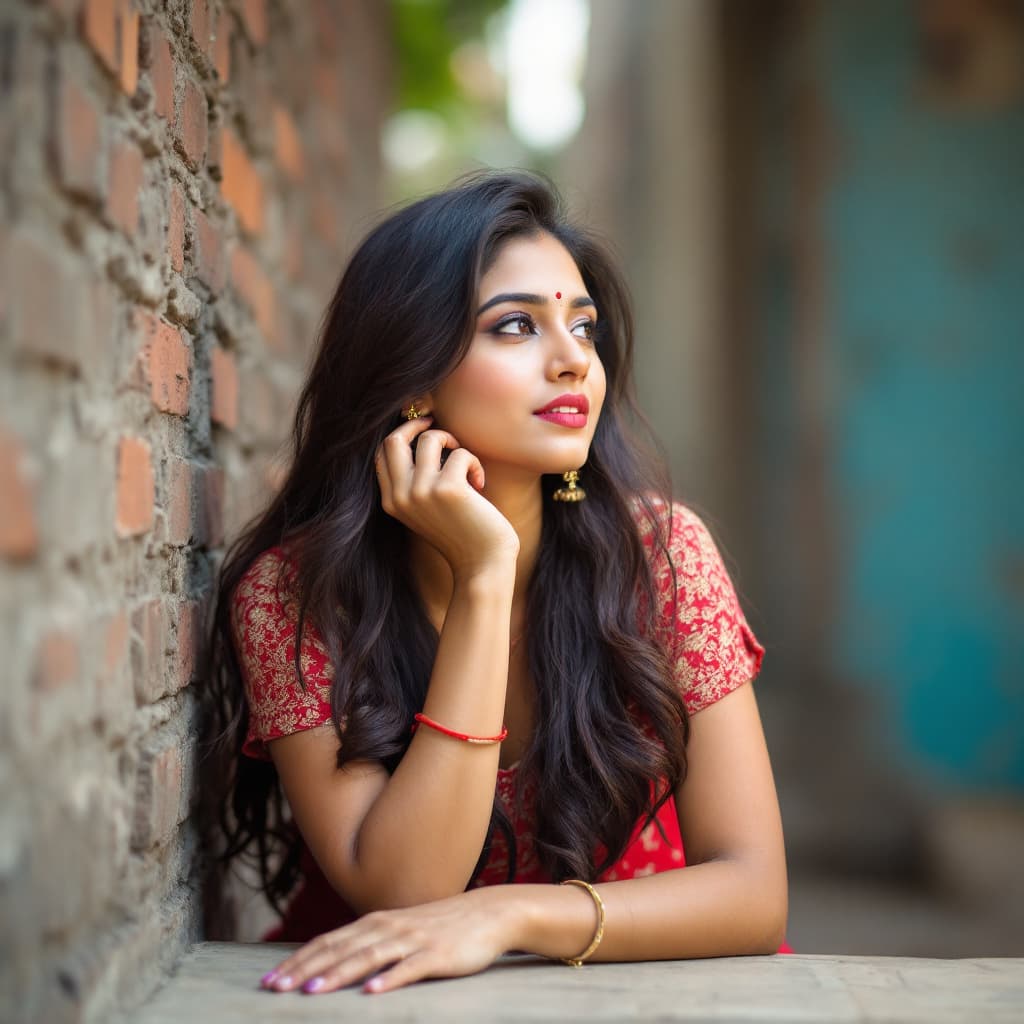 AI generated: indian modern girl photography