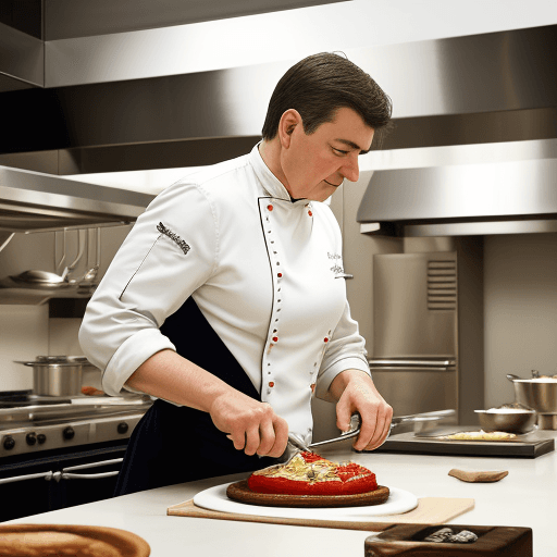 AI generated: Culinary expertise. George is excellent at cooking French food. A master chef skillfully prepares a ...
