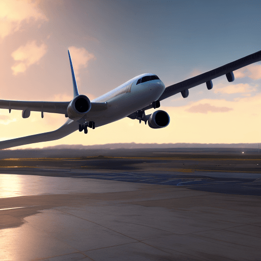 AI generated: Photo of a ultra realistic commercial airliner landing at Halifax, nova scotia airport, dramatic lig...