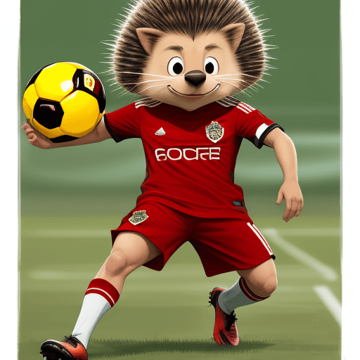 AI generated: Darwin Nunez as a porcupine, soccer
