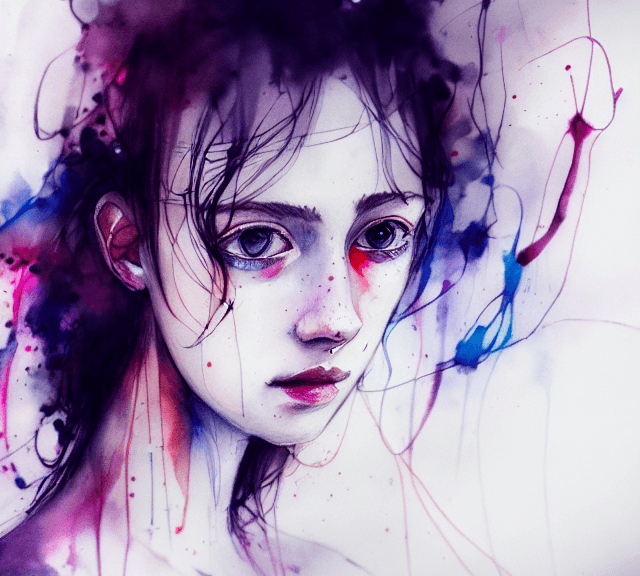 AI generated: style of Agnes Cecile , Woman, UHD, HDR, 8K, (Masterpiece:1.5), (best quality:1.5)
