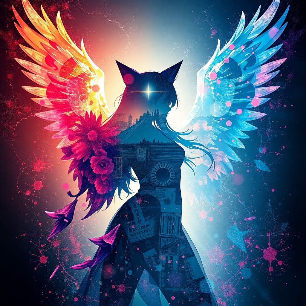 AI generated: A mesmerizing double exposure masterpiece by the talented trio of Andreas Lie, Bojan Jevtic, and Ash...