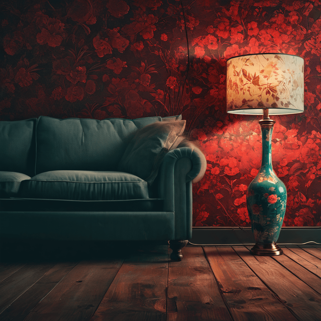 AI generated:  A moody, hyper realistic and, cinematic scene of (((young))) woman sitting on a wooden floor in a d...