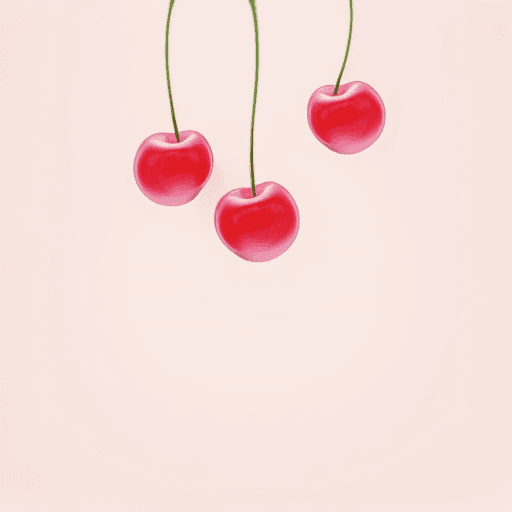 AI generated: light pink background with cherries