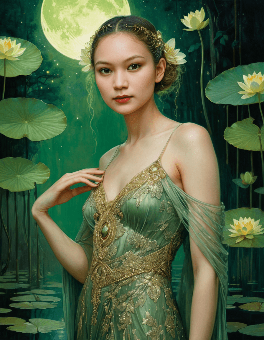 AI generated: Ethereal Mysterious mythical Lady, art by Martine Johanna, William Oxer, Susan Seddon Boulet, Michae...