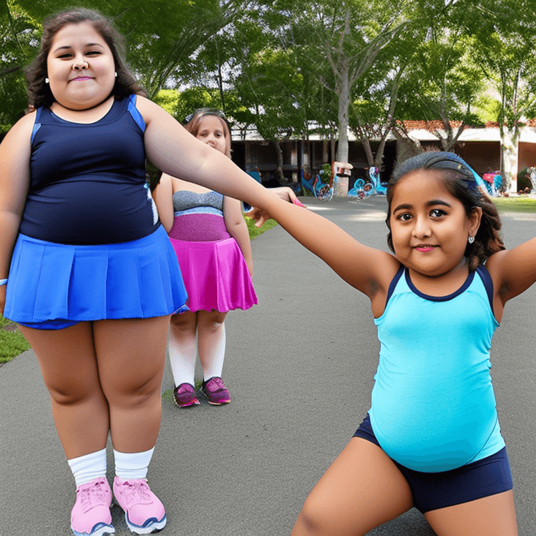 AI generated: ((1 girl, elementary school girl, cute, short, very chubby, very fat, heavyset, morbidly obese littl...