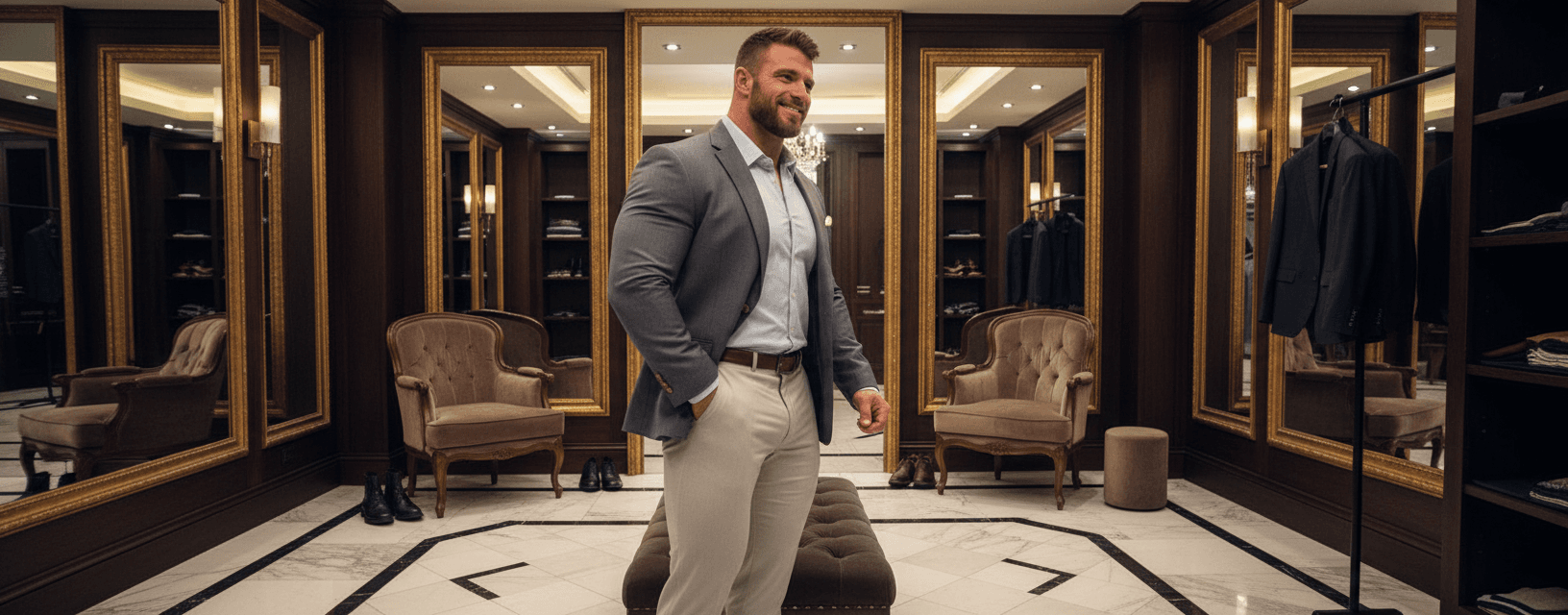 AI generated: The bodybuilder is 6'4" tall, he has huge muscular shoulders and super extra huge muscular legs. He ...