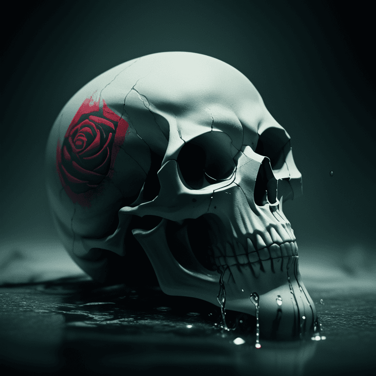 AI generated: liquid skull photographic cinematic