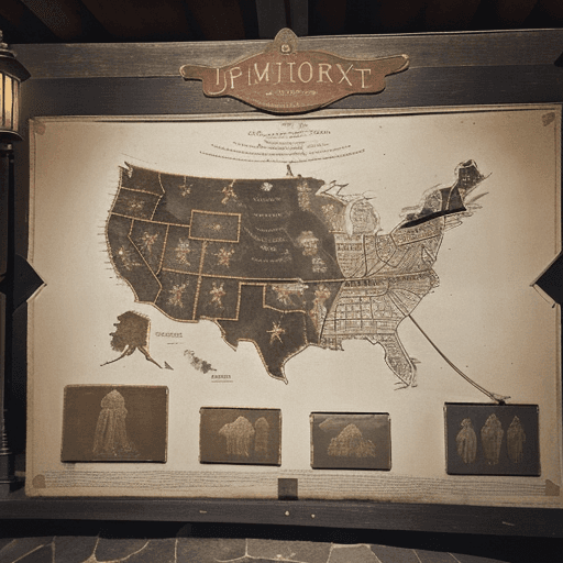 AI generated: colonial-era map making the original u.s. constitution in display tied with a faded revolutionary ri...