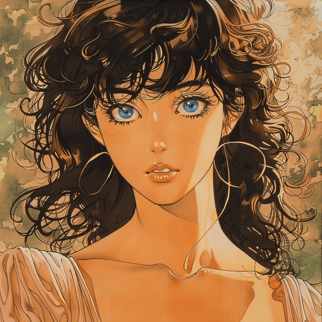 AI generated: A 1989 Greek woman. Full portrait. Anime art by Yutaka Minowa, Yoshiaki Kawajiri. 1989 --v 6.0 