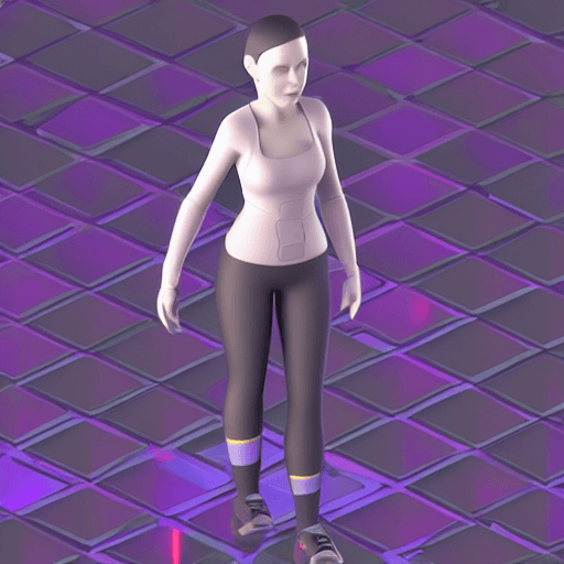 AI generated: cute isometric cyberpunk girl, futuristic, highly detailed, made with blender --v 4