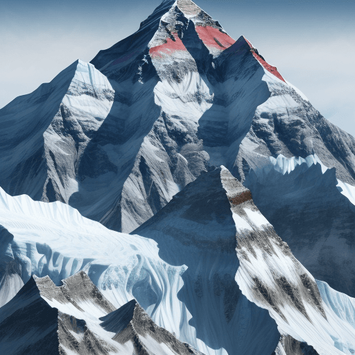 AI generated: Mount Everest, in the style of illusory wallpaper, colorful realism, modular, intense close-ups, uhd...