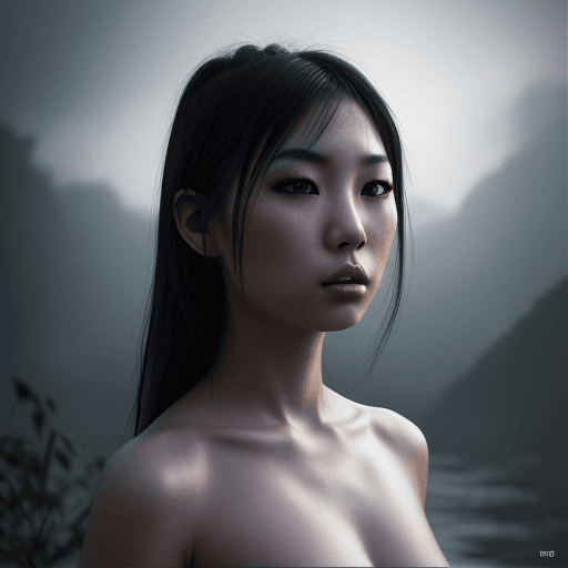 AI generated: delicious, epic, oriental asien, most beautiful girl, ambient music, album art - 
,ripple, tech, dar...