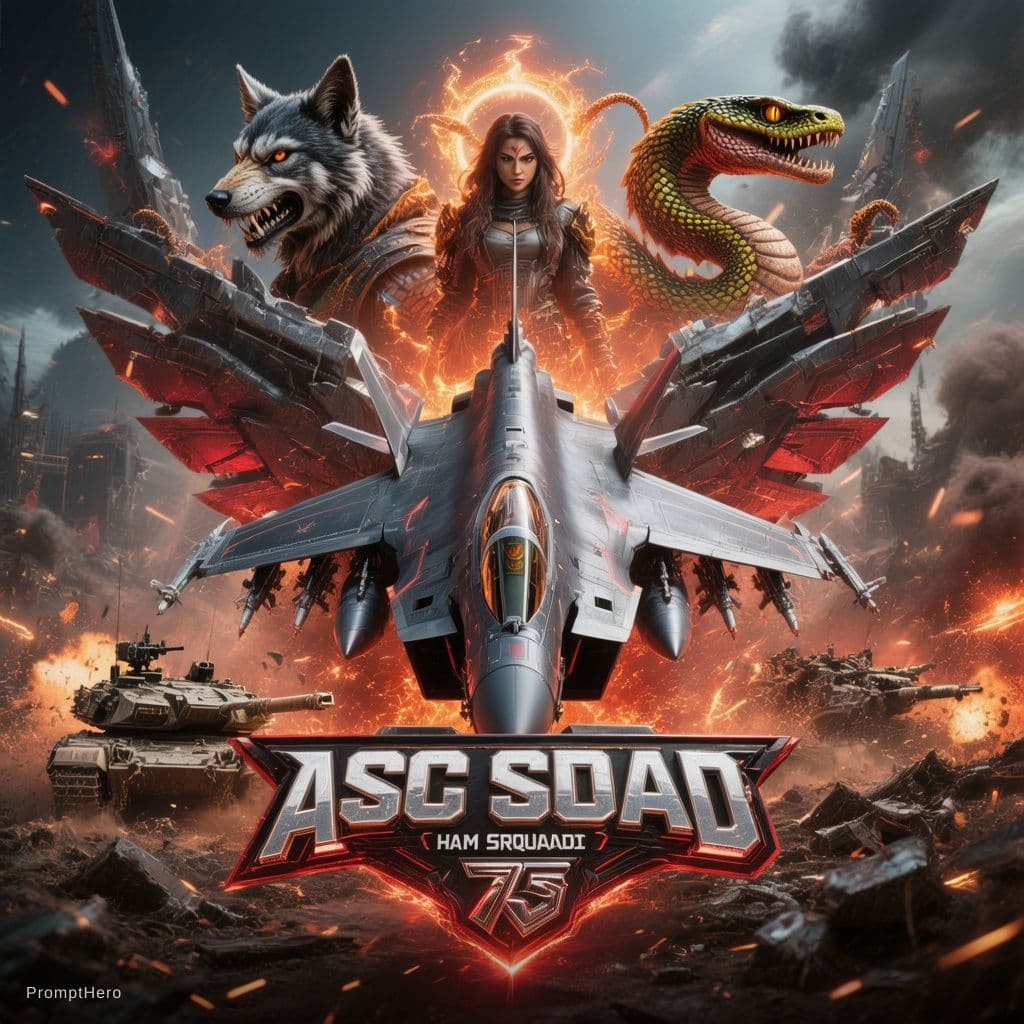 AI generated: Create a fierce gaming profile icon with ACS Air Squad Server 735. Giant modern fighter jet at cente...