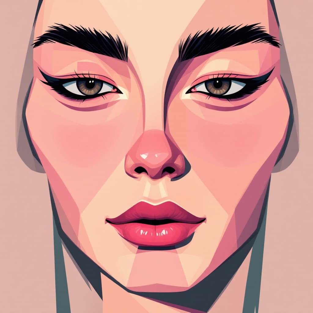 AI generated: illustration of a face in the style of the artist juan diaz faes