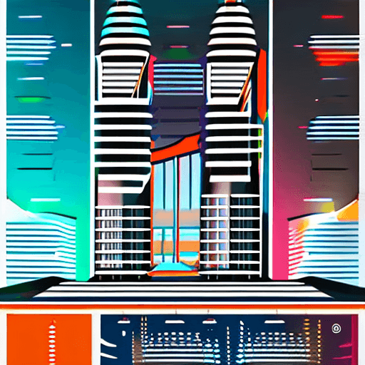 AI generated: illustrate a technological scene, such as a futuristic city or a spaceship::use clean lines, simple ...