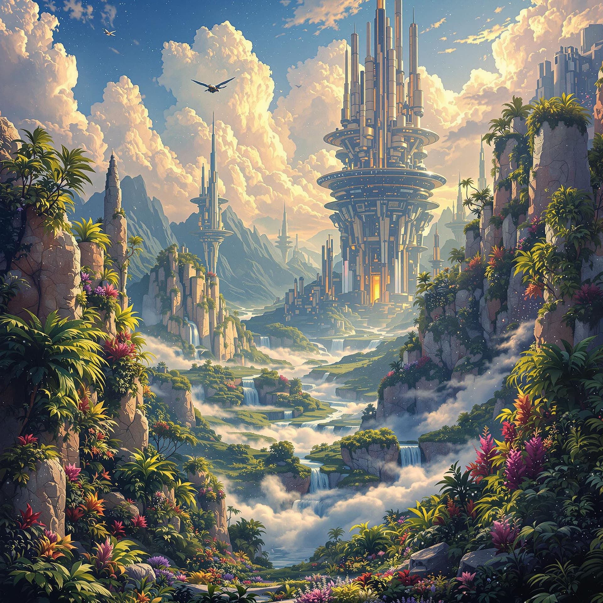 AI generated: World War III has concluded, and it is the dawn of a new civilization. Beautiful wonderlands, mounta...