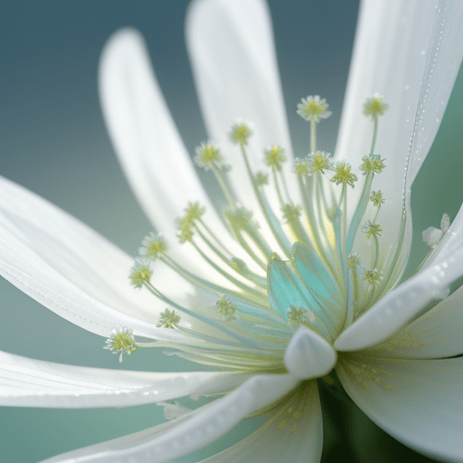AI generated: . . An exquisite macro photograph capturing a tranquil scene of delicate herbs swaying gently under ...