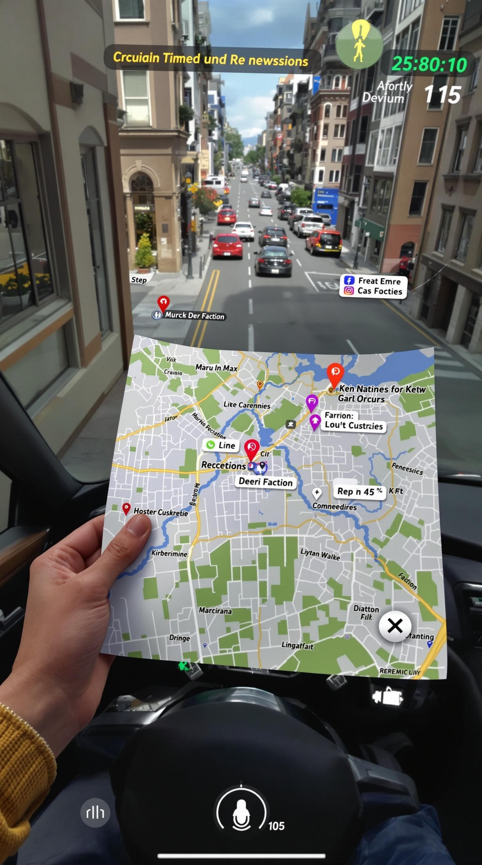 AI generated: "A first-person perspective of a person rushing through their house, grabbing a map with crucial loc...