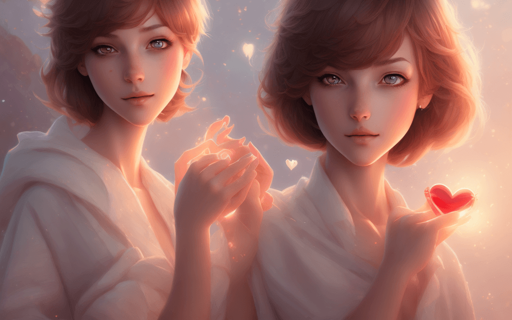 AI generated: The personification of the valentine holiday in the form of a cute girl with short hair , highly det...