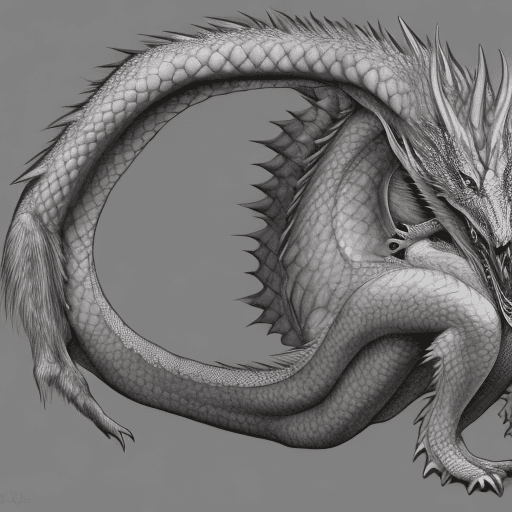 AI generated: Anthro female dragon. Feral. Realistic anatomy.