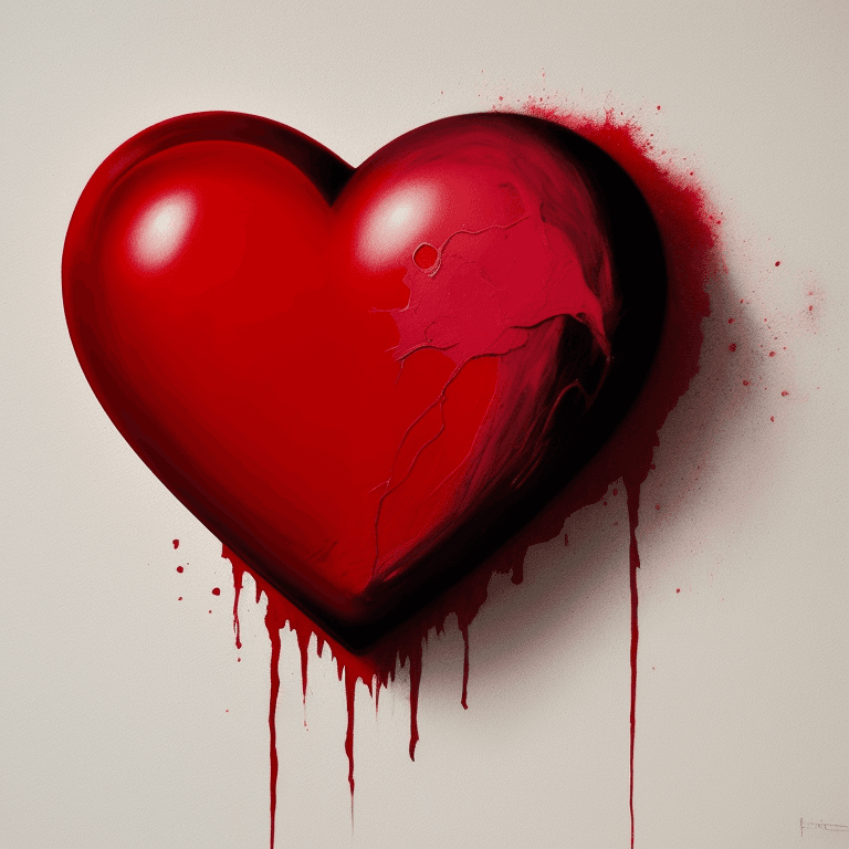 AI generated: Painting, Surreal art (red:1. 4) heart 