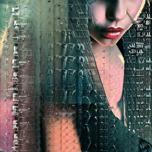 AI generated: A homeless girl on the magazine cover, post-future, phone screens, lost feeling, beautiful, sexy, hu...