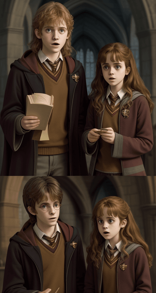 AI generated: hermione harry potter 
