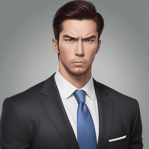 AI generated: handsome business man with serious face 