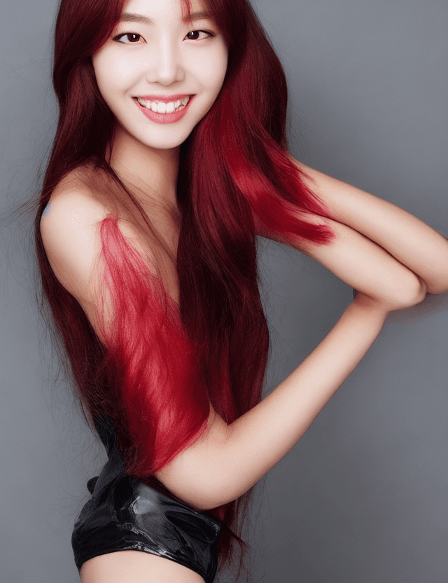 AI generated: Photo of a ultra realistic face, High resolution photography, A beautiful Korean girl idol, arms up,...