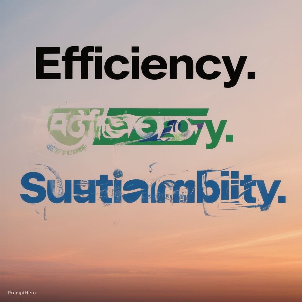 AI generated: Graphic with the tagline "Efficiency. Safety. Sustainability."