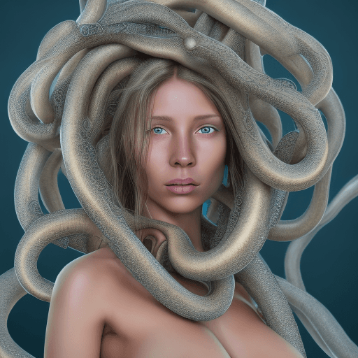 AI generated: photorealism 3d render portrait of a beautiful girl with iron tentacles like otto octavius peek out ...