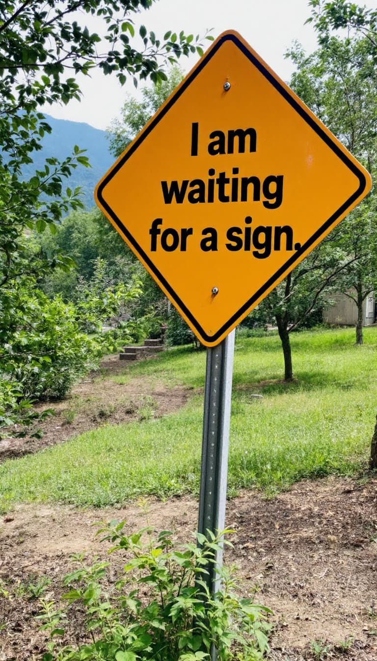 AI generated: i am waiting for a sign. I am the sign.