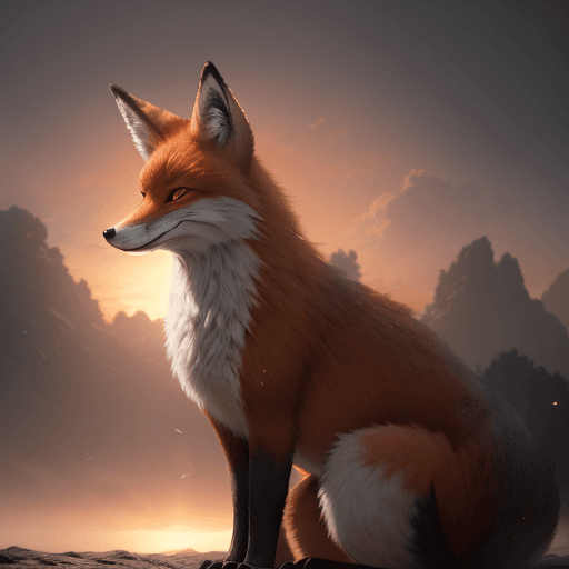 AI generated: Photo of a ultra realistic аluffy fox, dramatic light, pale sunrise, cinematic lighting, battered, l...
