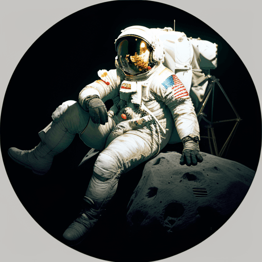AI generated: Neil Armstrong on the moon's surface, Space exploration style, Astronomical and Adventurous mood, Lu...