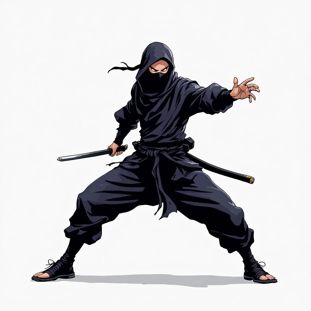 AI generated: A ninja, in the style of Takeshi Murata --ar 1:2 --personalize 2gwf1qc --stylize 750 --v 6.1