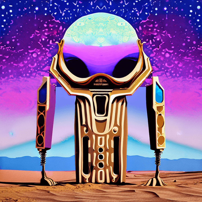 AI generated: album cover illustration of a strange mysterious desolate desert with blue sand , painting like ,blu...