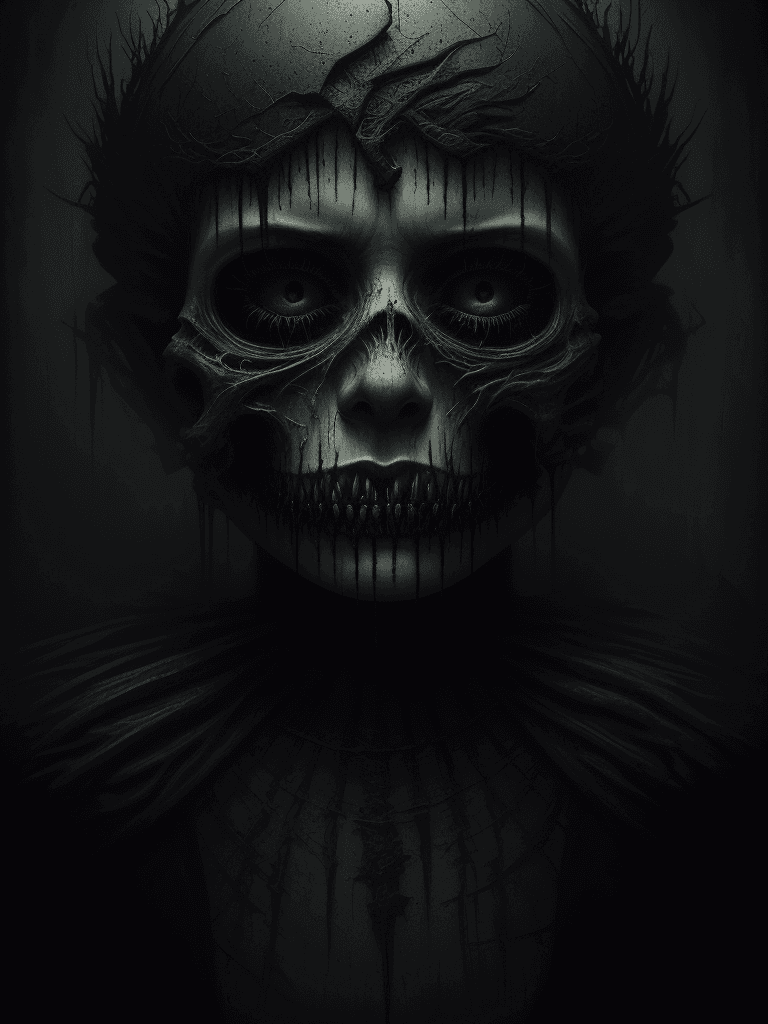 AI generated: unholy, brutal composition, gloomy, intense dark tones, horror, stunning, masterpiece, dramatic, ver...