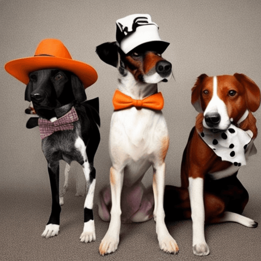 AI generated: "Generate a fun and playful image of two dogs posing with a 'gangster' vibe: one as an orangey/brown...