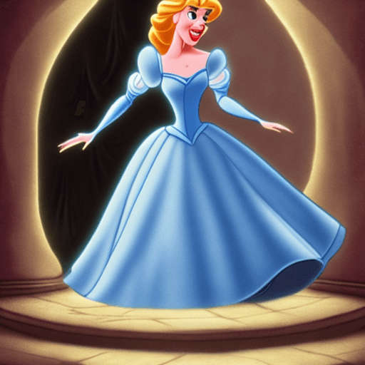 AI generated: disney princess cinderella in horror movie terrible