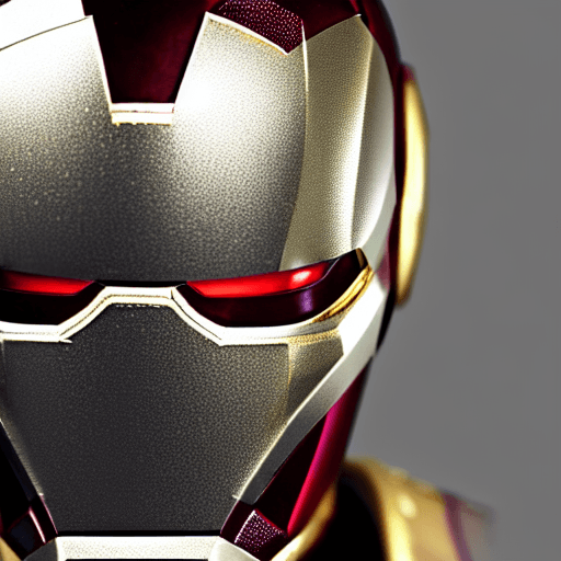 AI generated: Close-up portrait of a TONY STARK FACE WITH HELMET OPEN IRONMAN walking into no mans land, metallic ...