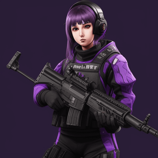 AI generated: purple background for online shooter fps mupaletr usjfjttrt blank without anything