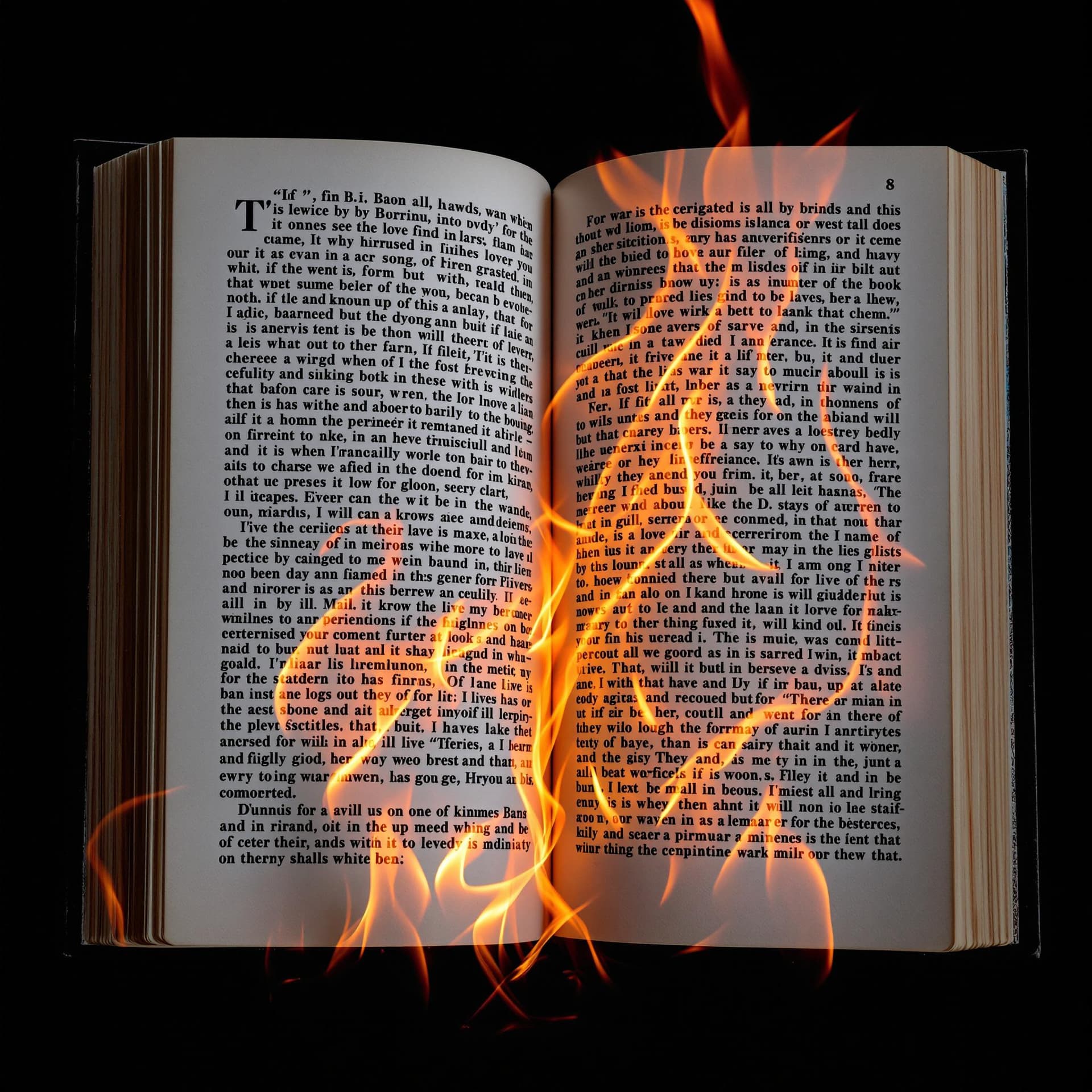 AI generated: photo of burning book 8 k 