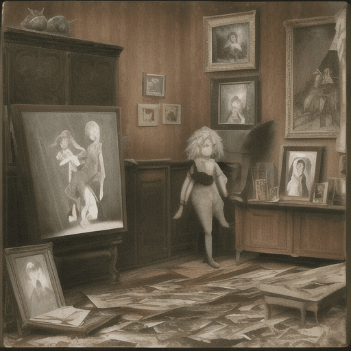 AI generated: morally questionable images, Cartoon, animals, Disorder. vintage photographic cabinet card autochrom...