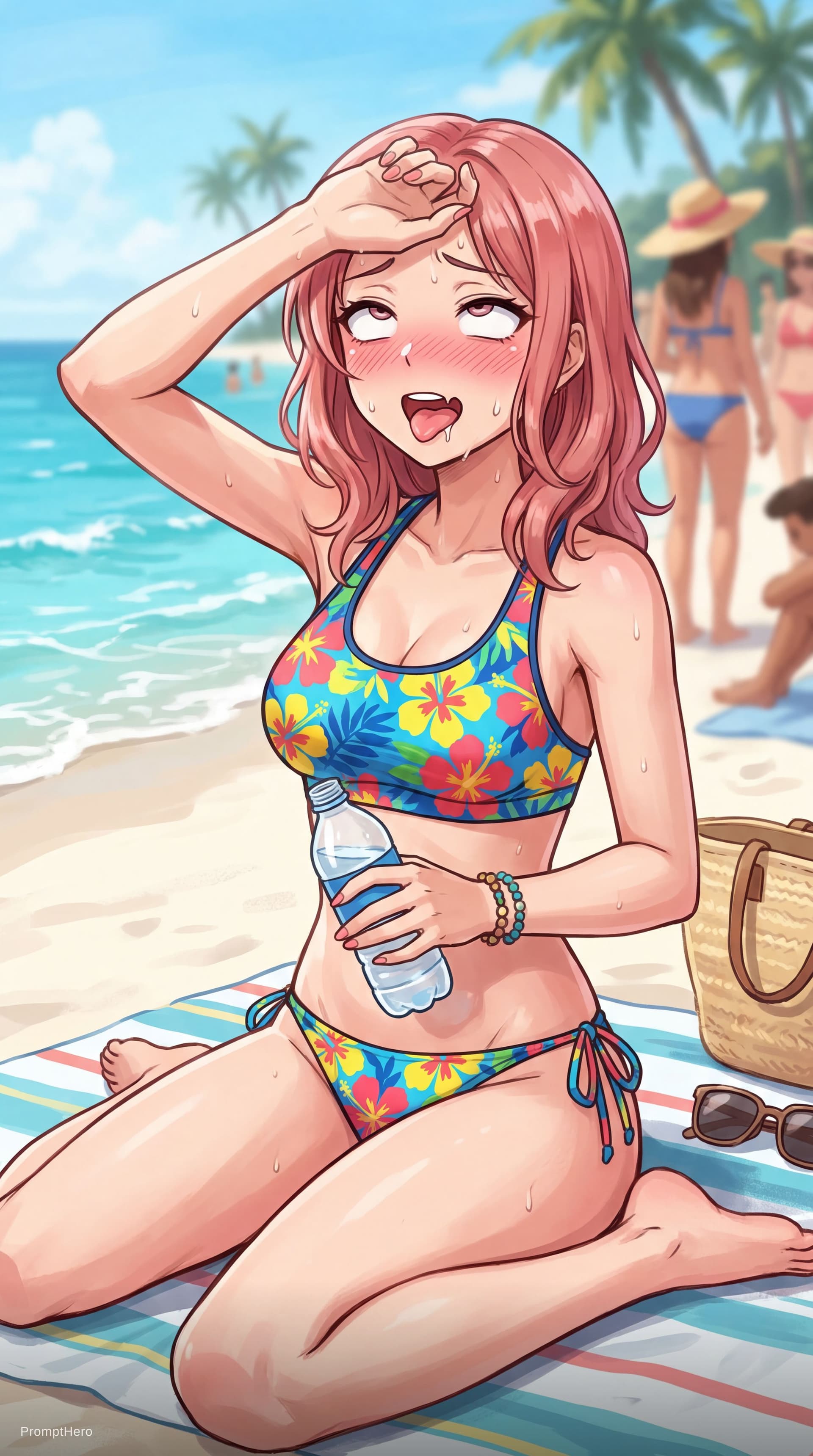 AI generated: Aheago face, bikini
