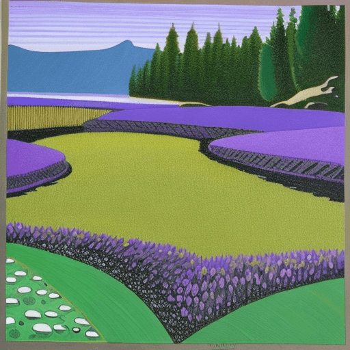 AI generated: Impressionist painting of serene landscapes with sweeping and dappled shadows around each tranquil s...