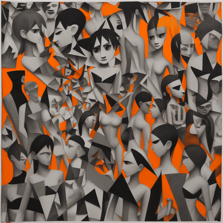 AI generated: a collage featuring a picture of black and white, in the style of intensely colorful figuration, lig...