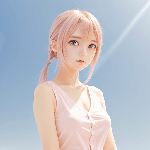 AI generated: girl in the style of pixiv anime art, light pink and blue tone, in the style of kawacy, clamp, stron...