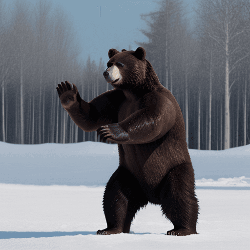 AI generated: A bear saying hello
